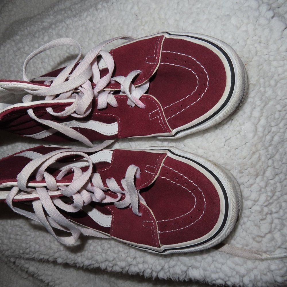 Vans Maroon High-Top Sneakers